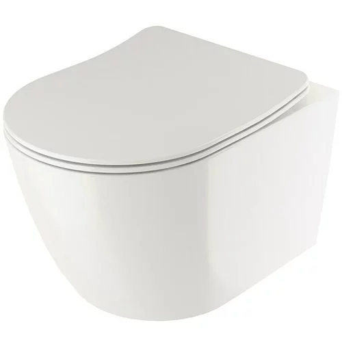 CAMARGUE Stenska WC školjka Paris 2.0 (brez roba, z WC desko, odtok: vodoravno)