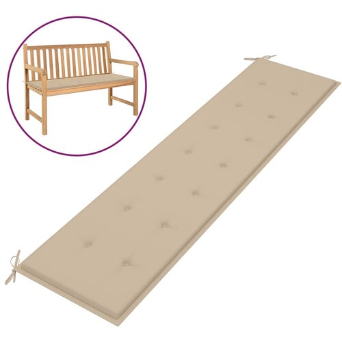 vidaXL Blazina za vrtno klop bež 200x50x3 cm Cene