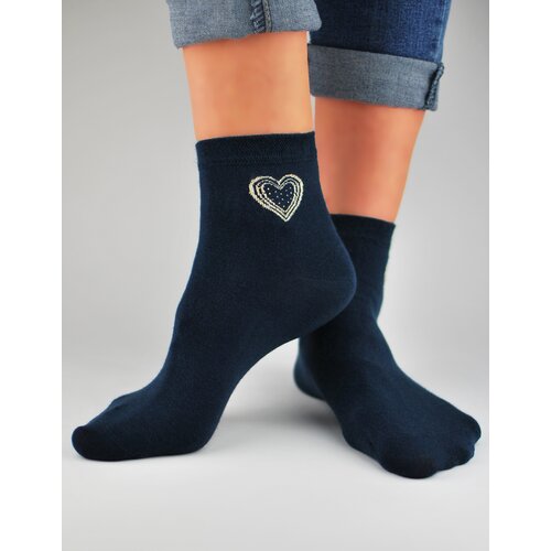 NOVITI Woman's Socks SB027-W-01 Navy Blue Cene