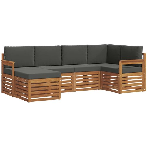  Set vanjskih sofa 6 kom. Prirodna i antracit Poliester 247 x 128,5 x 73 cm Slike