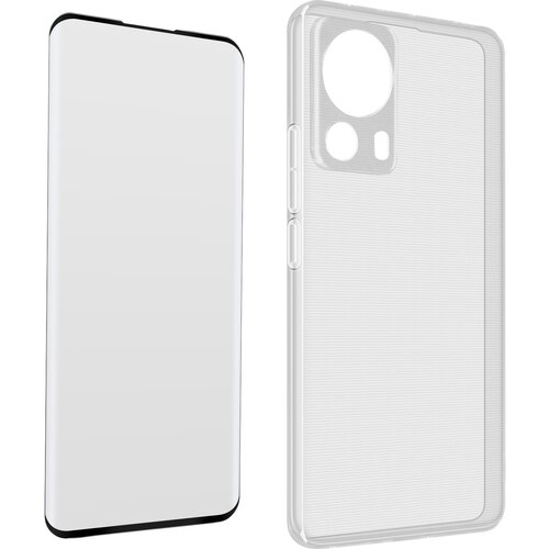 AVIZAR xiaomi 13 lite 360° protection pack: mehka torbica iz crnega konturnega kaljenega stekla, (20650368) Cene