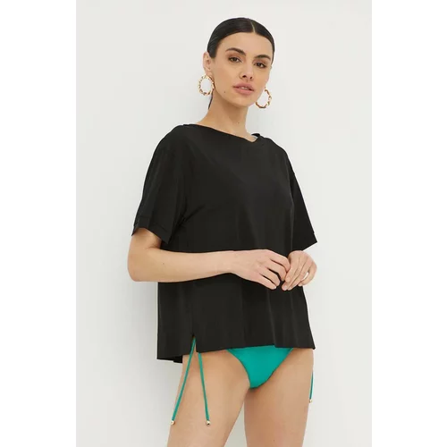 Max Mara Beachwear Bluza za žene, boja: crna, bez uzorka