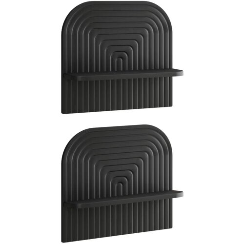  Zidna polica 2 kom. Crna 41 x 13 5 x 37 5 cm Prerađeno drvo - Crna 41 cm Slike