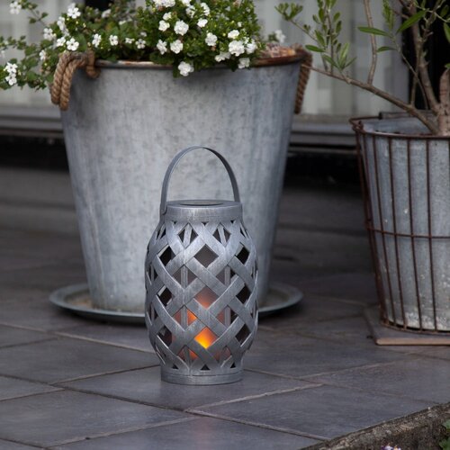 Star Trading Siva solarna LED lampa Flame, visina 23 cm Slike