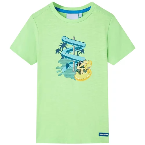 vidaXL Otroška majica s kratkimi rokavi neon zelena 140