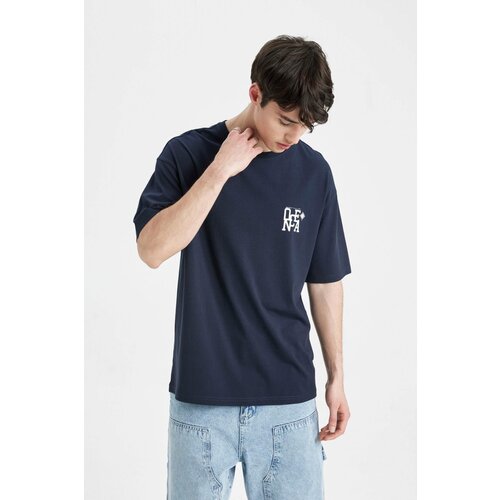 Defacto Comfort Fit Crew Neck Printed Short Sleeve T-Shirt Cene