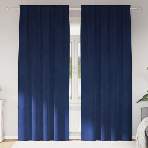  Zavjese za zamračivanje 2 pcs Tamno plava 140 x 245 cm Baršun Cene