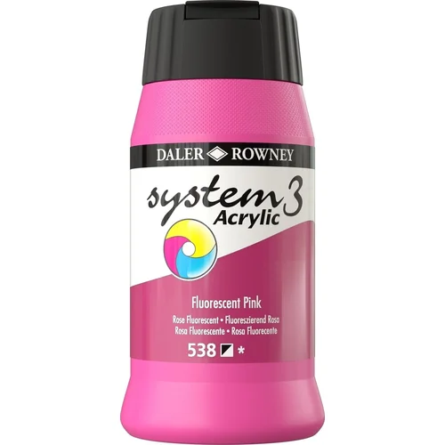 DALER ROWNEY System3 Akrilna barva Fluorescent Pink 500 ml 1 kos