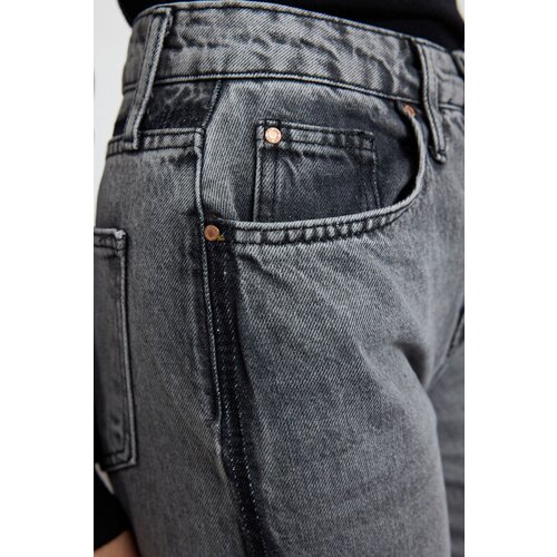 Trendyol Anthracite Color Block High Waist Wide Leg Jeans Slike