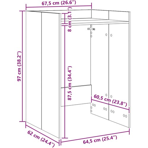  Ormar za perilicu rublja s pohranom Sonoma 67,5 x 62 x 97 cm Slike
