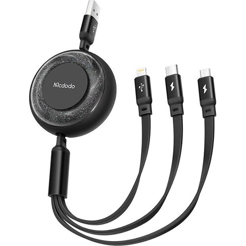 McDodo Kabel 3v1 USB na USB-C / Lightning / Micro USB, CA-3570, 1,2 m (črn), (20833828) Cene