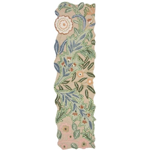 Flair Rugs zelen ročno tkan volnen tekač 60x230 cm bryony shaped floral – Cene