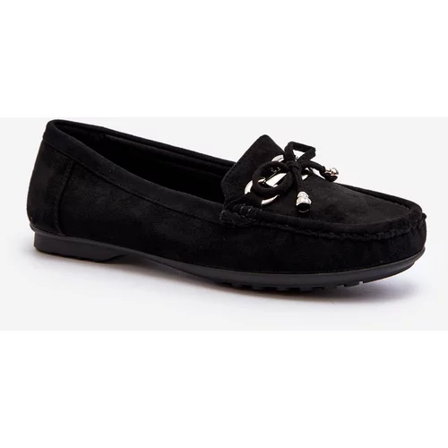 Kesi Women's suede loafers with embellishments, black Daphikaia