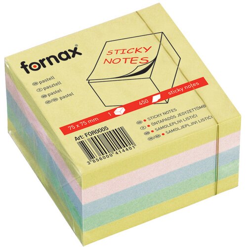  Samolepilna kocka blok 75x75mm 450L Fornax 5barv Cijene