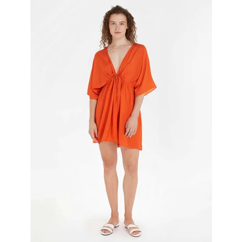 Tommy Hilfiger Cover Up Short Dress SS Obleka Oranžna