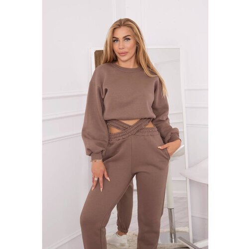 Kesi Insulated set with a short sweatshirt mocca Slike