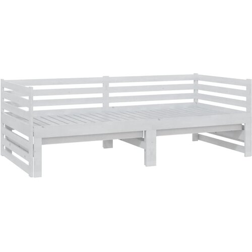  Dnevni ležaj na izvlačenje 2 x (90 x 200) cm bijeli od borovine Slike