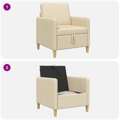 SOFA s pohranom Krem 72 x 78 x 87 cm Poliester Slike