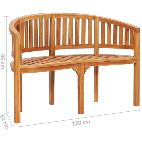 VidaXL Klop v obliki banane 120 cm trdna tikovina Slike