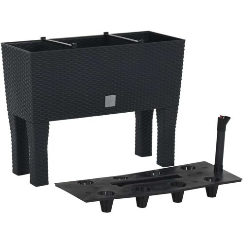 Povišena vrtna gredica antracit 60 x 25 x 46 cm PP ratan Cene