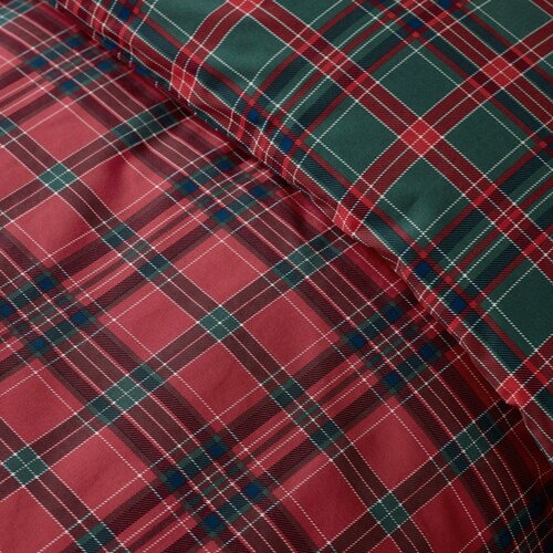 Catherine Lansfield Rdeča/temno zelena posteljnina za zakonsko posteljo 230x220 cm Tartan Check &amp;ndash; Slike