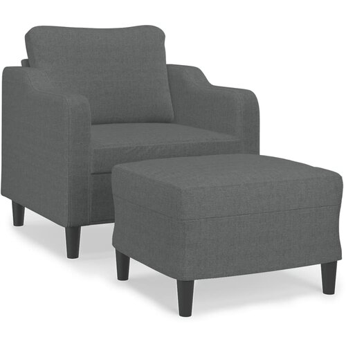 vidaXL fotelj s stolčkom za noge temno siv 60 cm blago, (20909852) Cene
