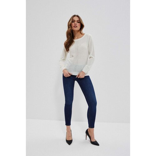 Marisse Sweater With Openwork Decoration L-Sw-3701 Off White Cene