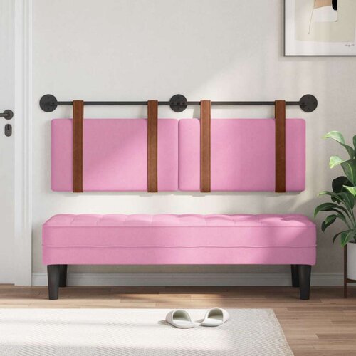  Držeće uzglavlje Zidne Ružičasta 150 x 55 x 5 cm Antikni PU - Ružičasta 140 cm bez LED Slike
