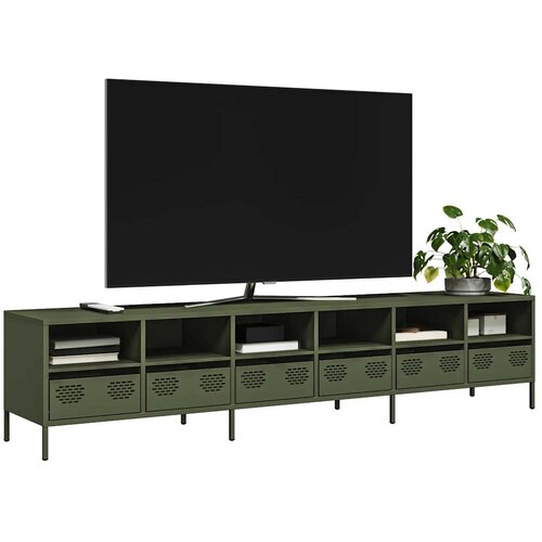 Furnova TV omarica olivno zelena 202x39x43,5 cm hladno valjano jeklo, (21924997) Cene