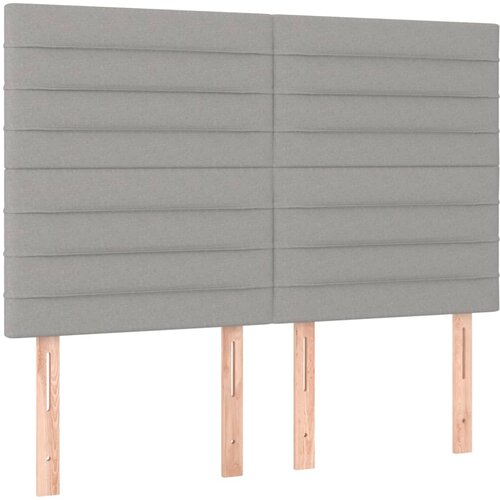 Maison Chic Posteljno vzglavje - Vzglavna omarica 4 kosa svetlo siv 72x5x78/88 cm blago, (22077674) Slike