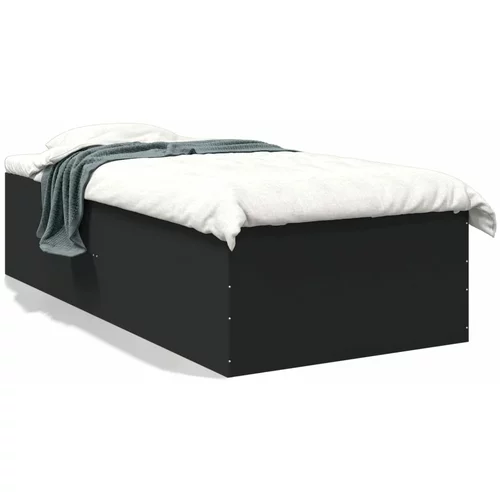  Okvir za krevet crni 90 x 190 cm od konstruiranog drva