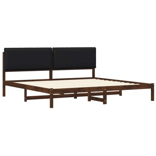  Krevetni okvir s tapiciranim uzglavljem Tamno smeđa i crna - tamno smeđa i crna 180 x 200 cm Slike
