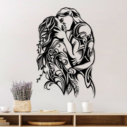 Wallity zidna dekoracija Kiss-Black, 78x50cm, Crna Slike