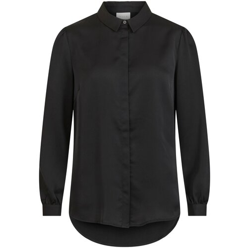 Vila Srajce & Bluze NOOS - VIELLETTE SATIN L/S SHIRT/SU - NOOS 14063320 Črna Cene