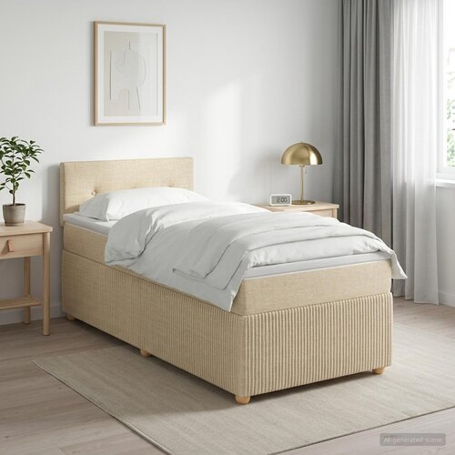  Boxspring krevet s madracem Krem 90 x 200 cm Tkanina Cijene