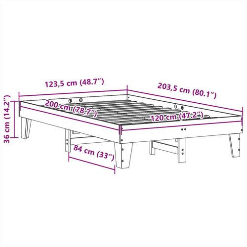 VidaXL Okvir kreveta bez madraca vo&amp;scaron;tano smeđi 120x200 cm od borovine Slike