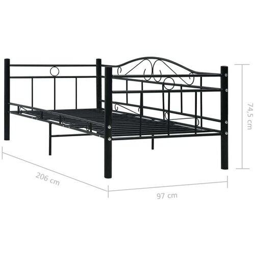  Za dnevni ležaj crni metalni 90 x 200 cm Slike