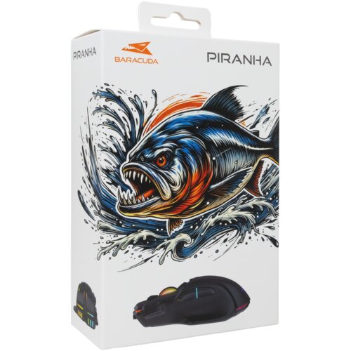 Baracuda Piranha BGM-071 gaming mi&amp;scaron;, crni Slike