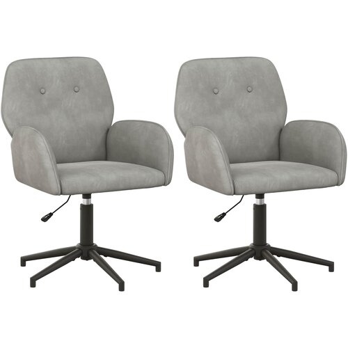 VidaXL Okretne radne stolice 2 kom. 54 x 55 x 90 cm Svjetlosiva Bar&amp;scaron;un - Svjetlosiva 2 Slike