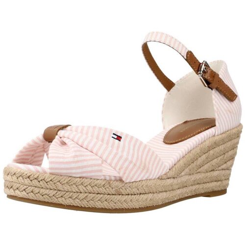 Tommy Hilfiger Sandali &amp;amp; Odprti čevlji HIGH WEDGE SEERSUCKER Rožnata Slike