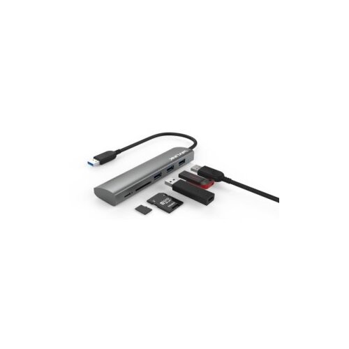 Hub USB 3.0+SD+MicroSD WAVLINK WL-UH3047R Slike