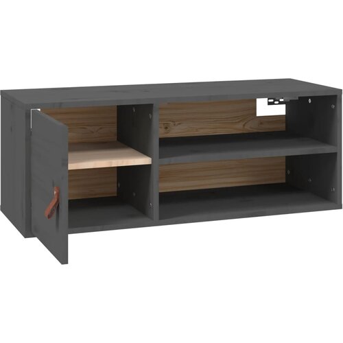 Maison Chic Stenska omarica - Zidna omarica siva 80x30x30 cm trdna borovina iu760, (22063085) Slike