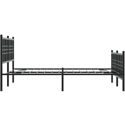 vidaXL Metalni okvir kreveta uzglavlje i podnožje crni 137x190 cm Cene