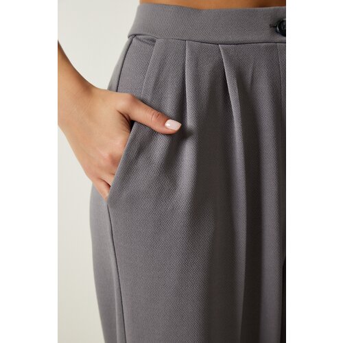  Women's Gray Pleated Palazzo Trousers Cene