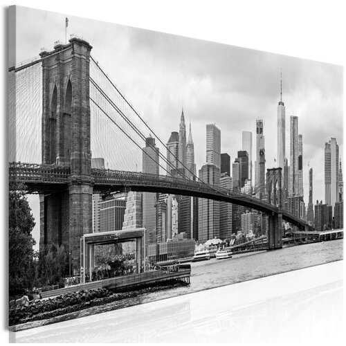  Slika - Road to Manhattan (1 Part) Narrow Black and White 150x50 Slike