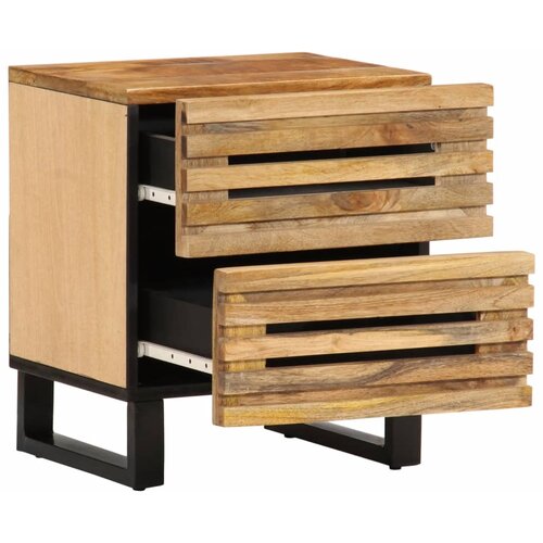 Noćni ormarići 2 kom 40x34x46 cm od masivnog grubog drva manga Slike