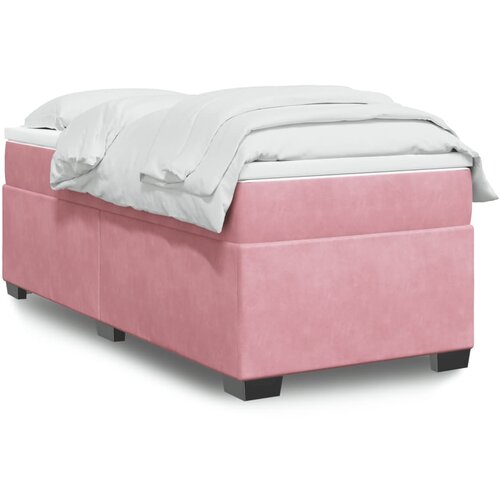 vidaXL Box spring postelja z vzmetnico roza 100x200 cm žamet Cene