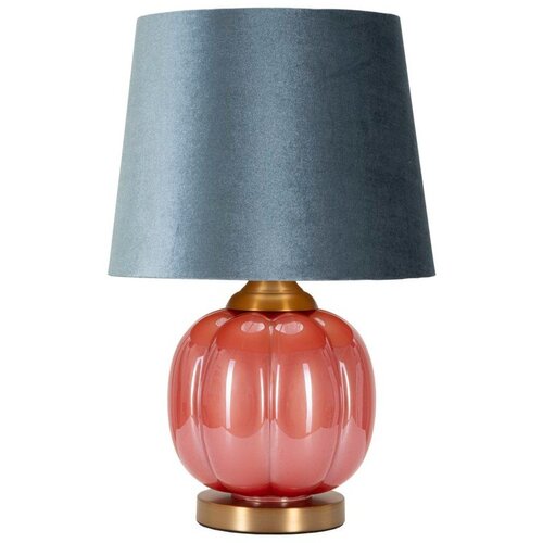 Mauro Ferretti Crvena/plava staklena stolna lampa s tekstilnim sjenilom (visina 50 cm) Helene &amp;ndash; Slike