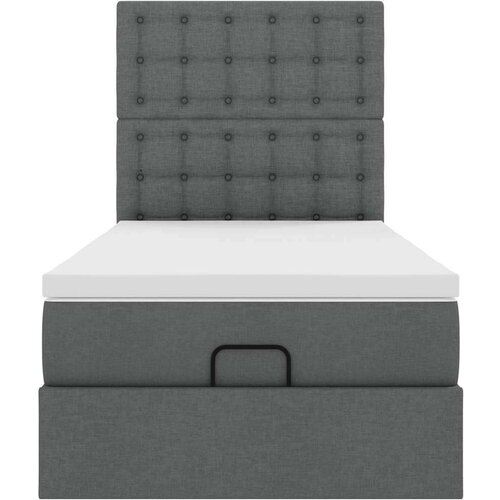 VidaXL otomanski okvir kreveta s madraca tamnosivi 90x200cm od tkanine Slike
