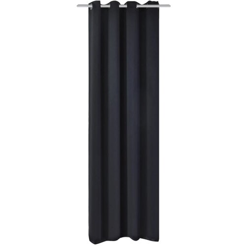 VidaXL Zatemnitvena zavesa s kovinskimi obročki 270x245 cm črne barve Slike